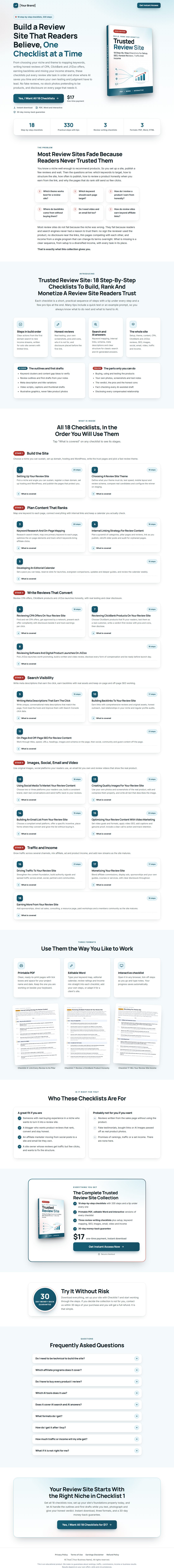 The Review Site Profit Kit mini sales page, ready for your name