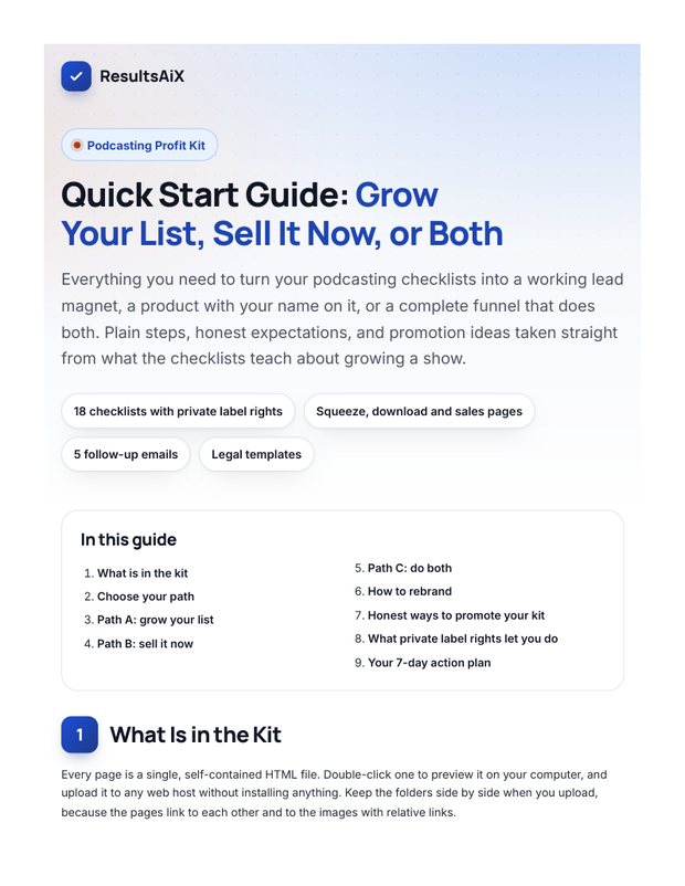 Quick Start Guide cover page