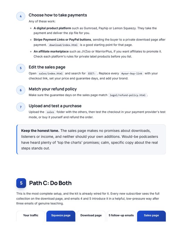 Quick Start Guide action plan page