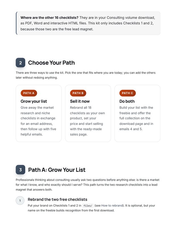 Quick Start Guide inside page