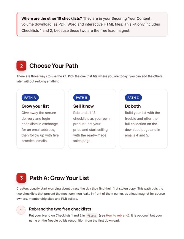 Quick Start Guide inside page