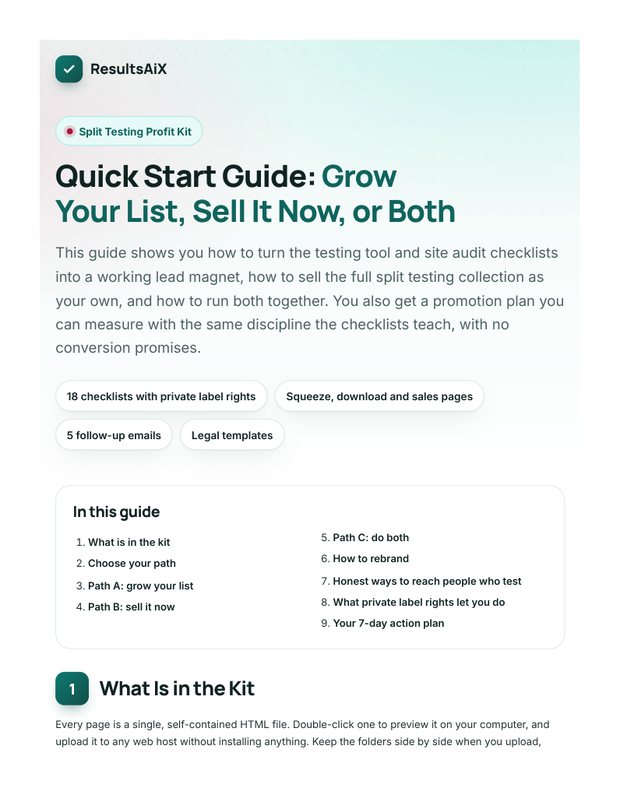 Quick Start Guide cover page