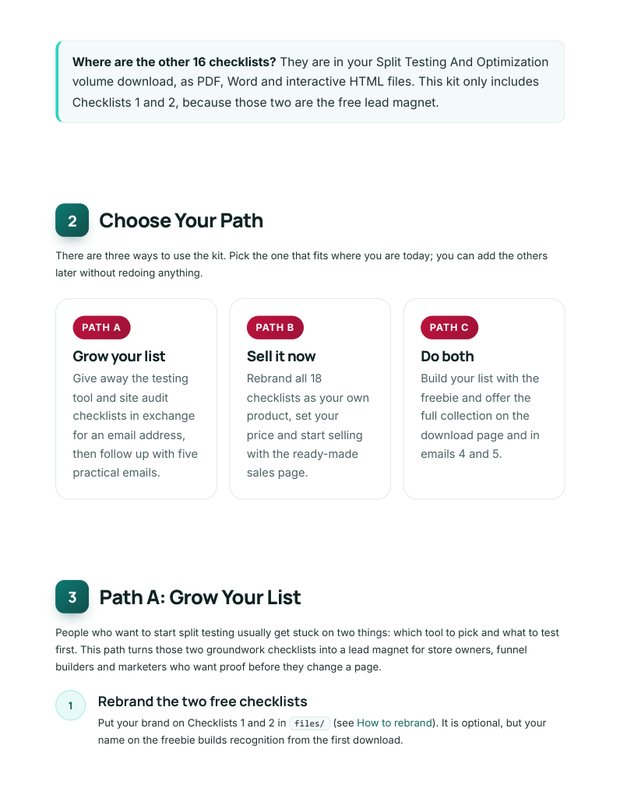 Quick Start Guide inside page