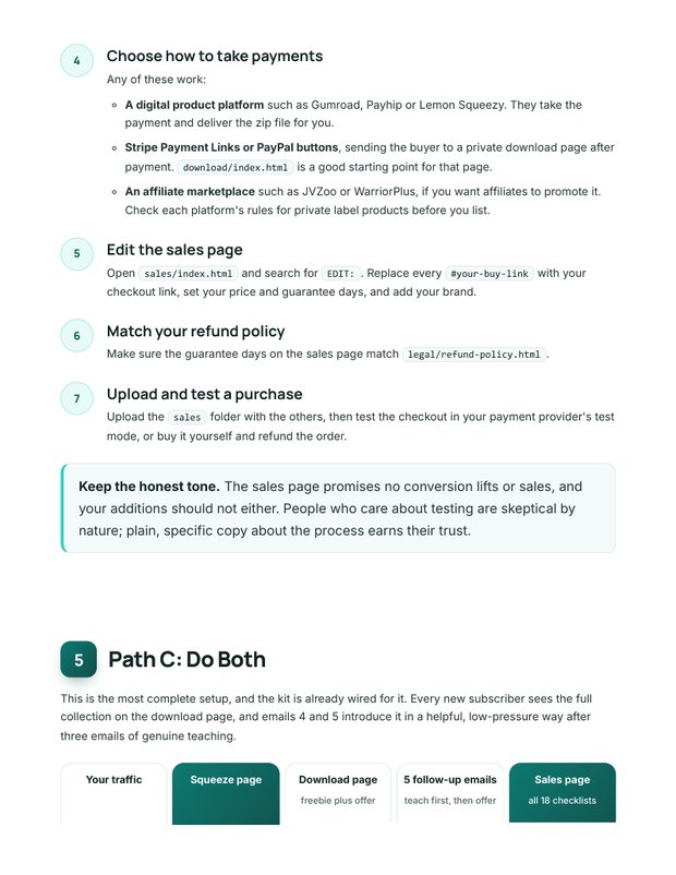 Quick Start Guide action plan page