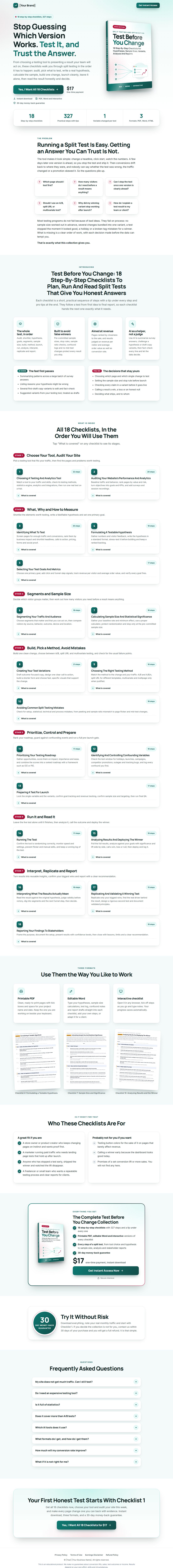 The Split Testing Profit Kit mini sales page, ready for your name
