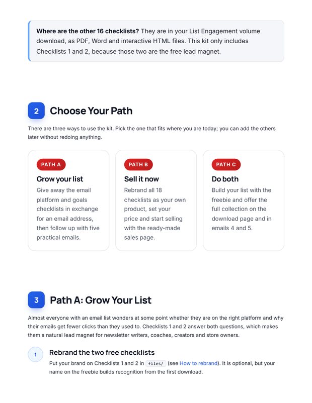 Quick Start Guide inside page