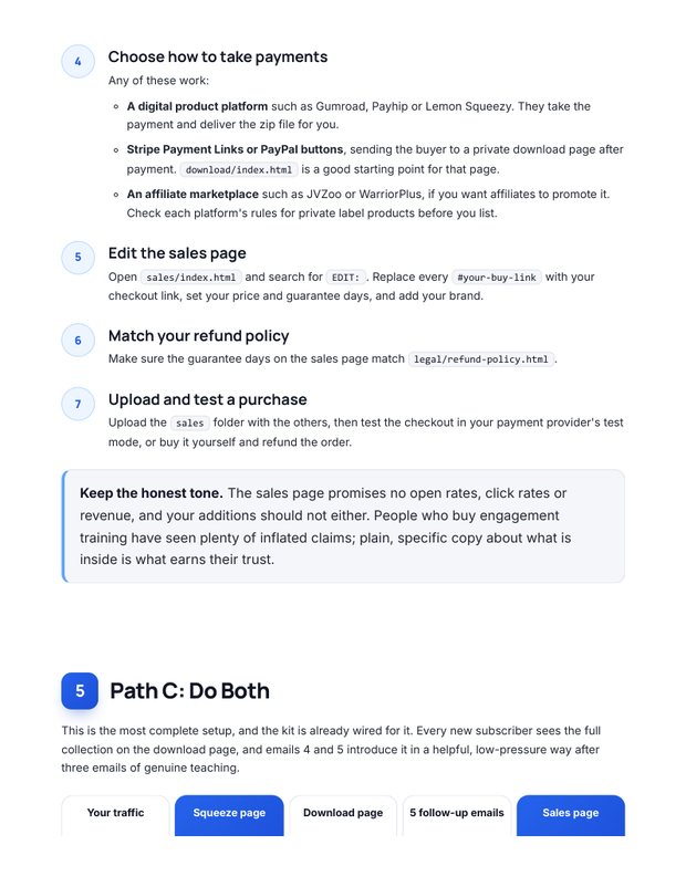 Quick Start Guide action plan page