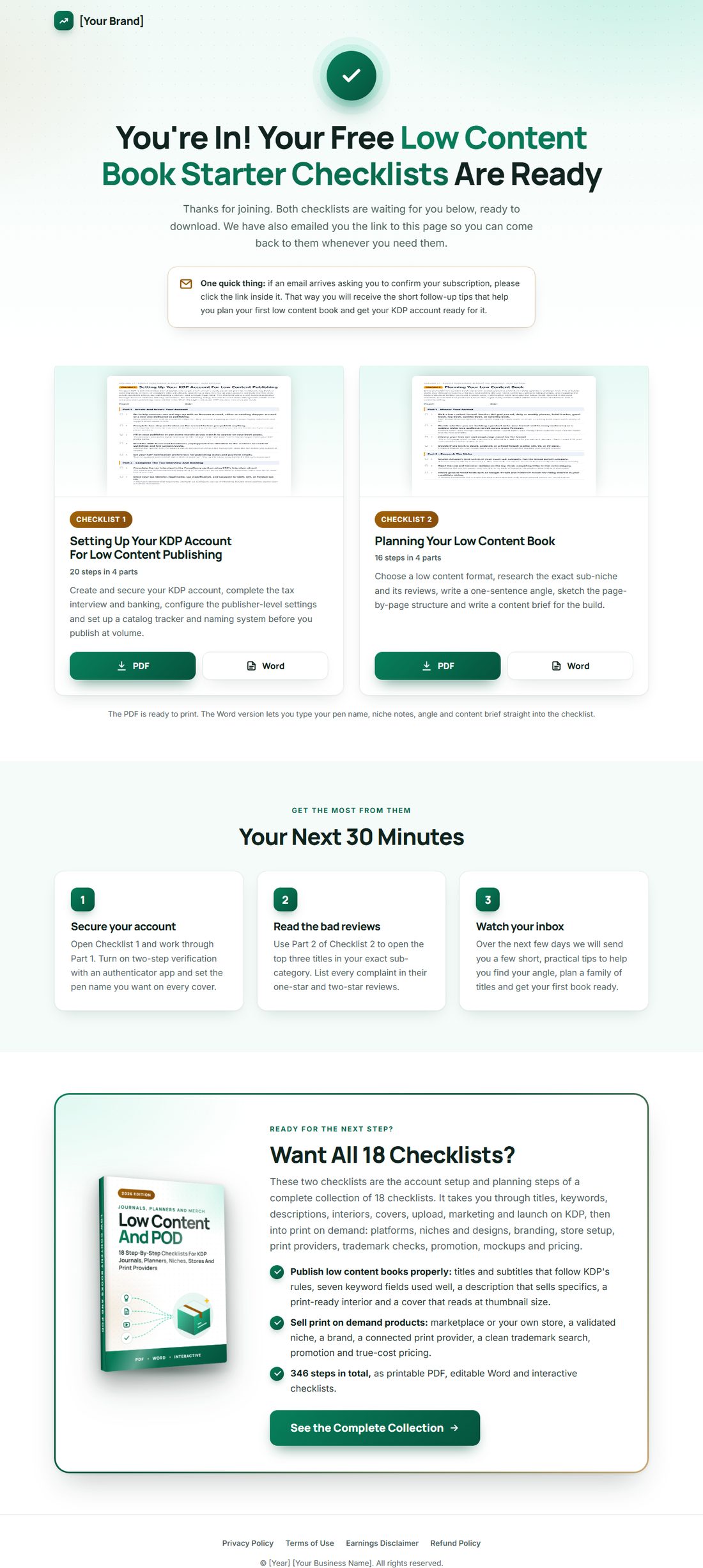 The download page on desktop
