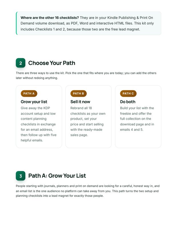 Quick Start Guide inside page