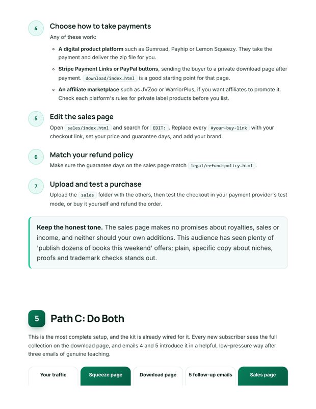 Quick Start Guide action plan page