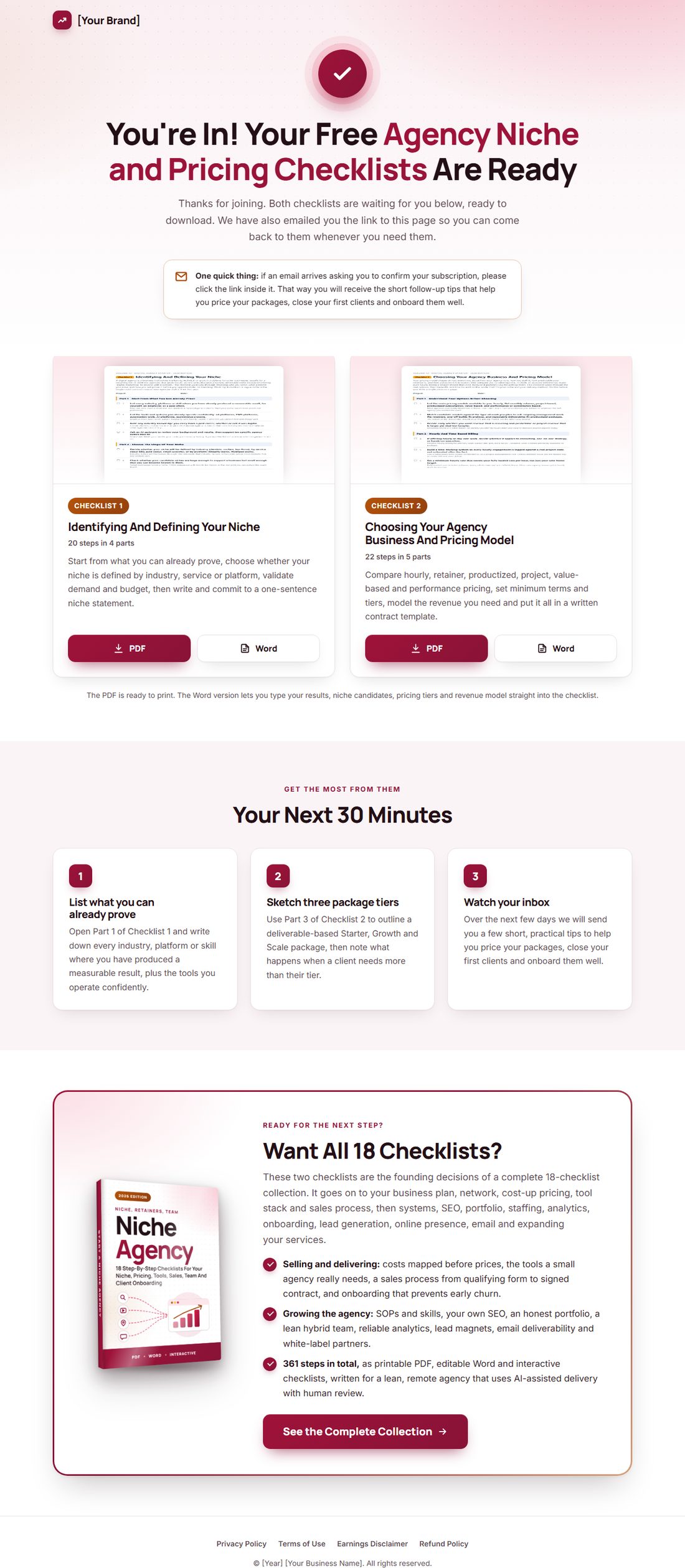 The download page on desktop