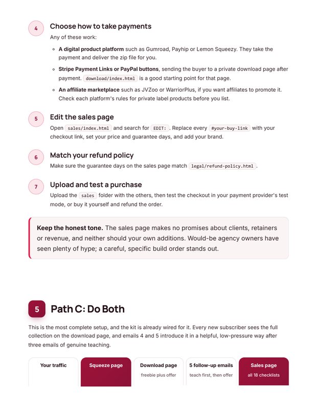 Quick Start Guide action plan page