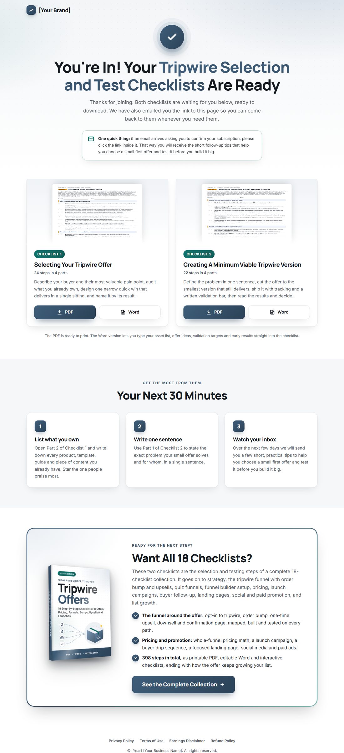 The download page on desktop