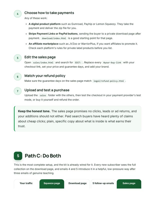 Quick Start Guide action plan page