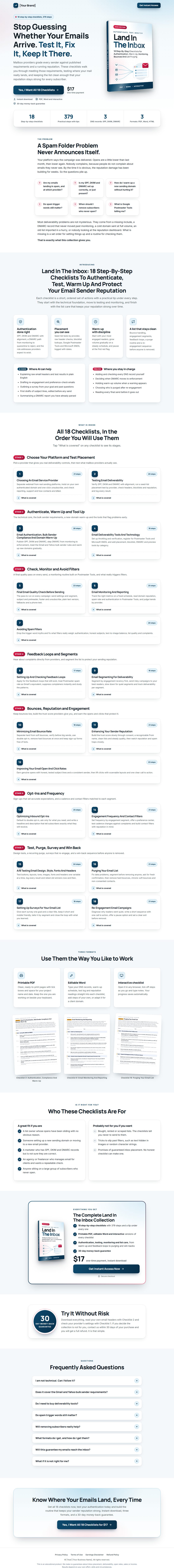 The Inbox Placement Profit Kit mini sales page, ready for your name