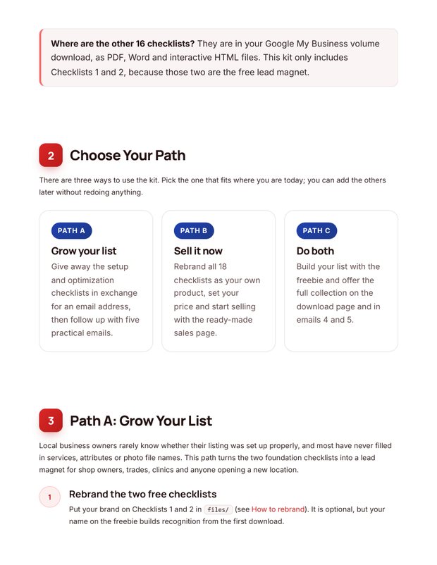Quick Start Guide inside page