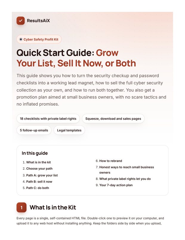 Quick Start Guide cover page