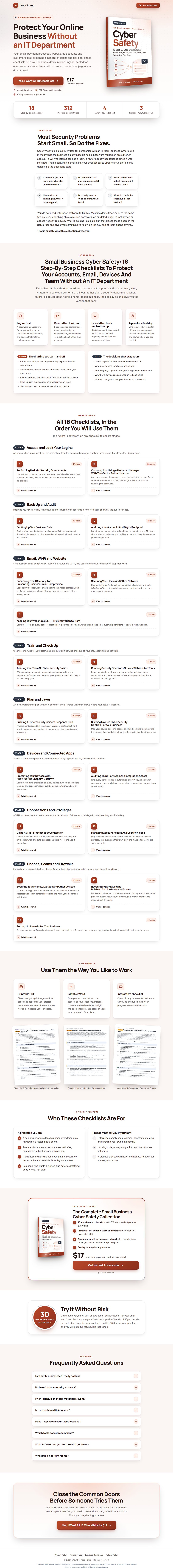 The Cyber Safety Profit Kit mini sales page, ready for your name