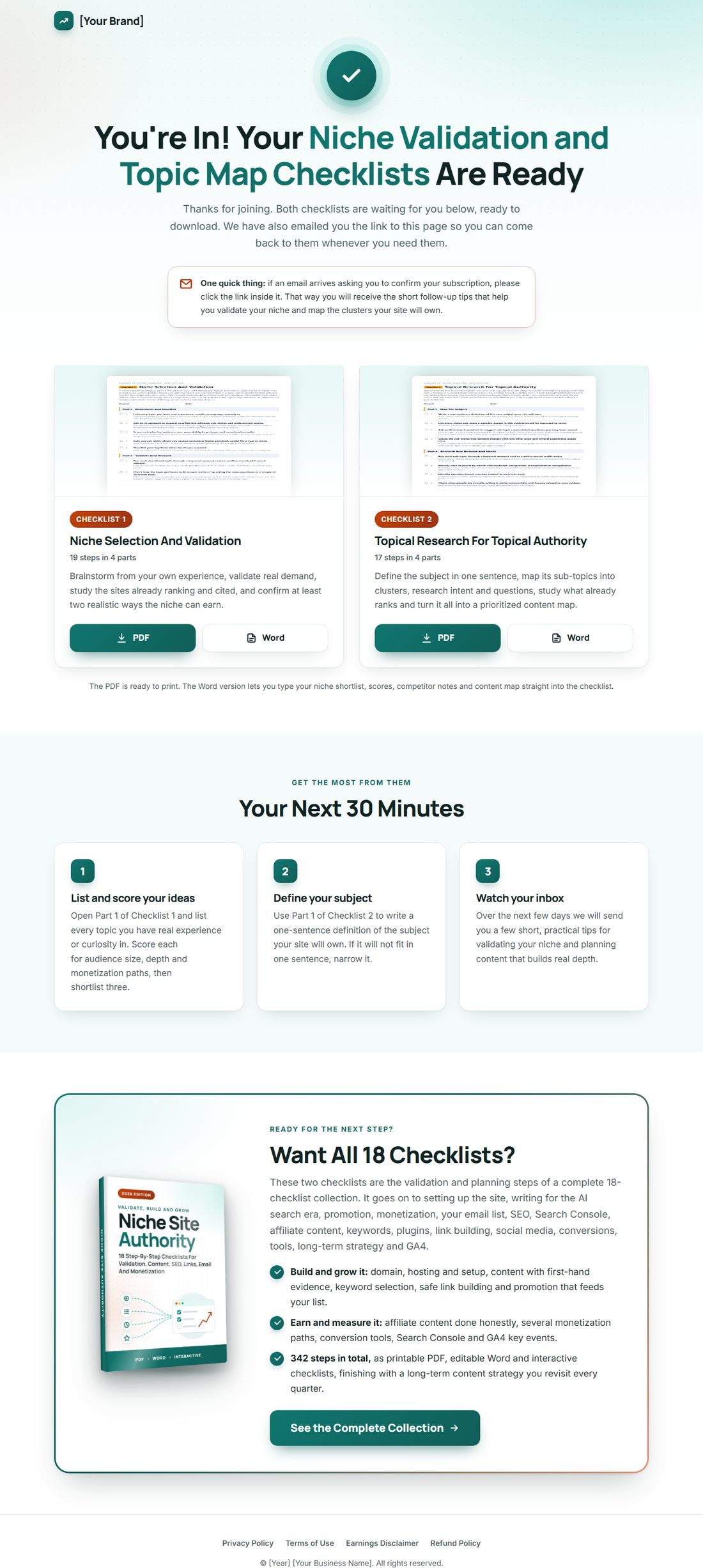 The download page on desktop
