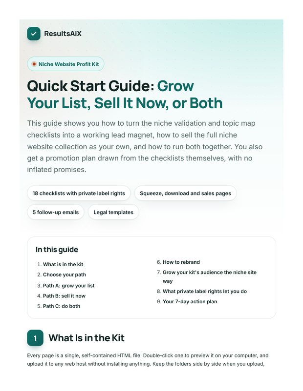 Quick Start Guide cover page