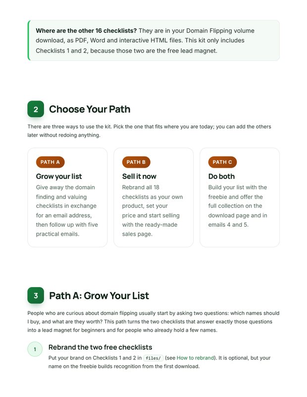 Quick Start Guide inside page