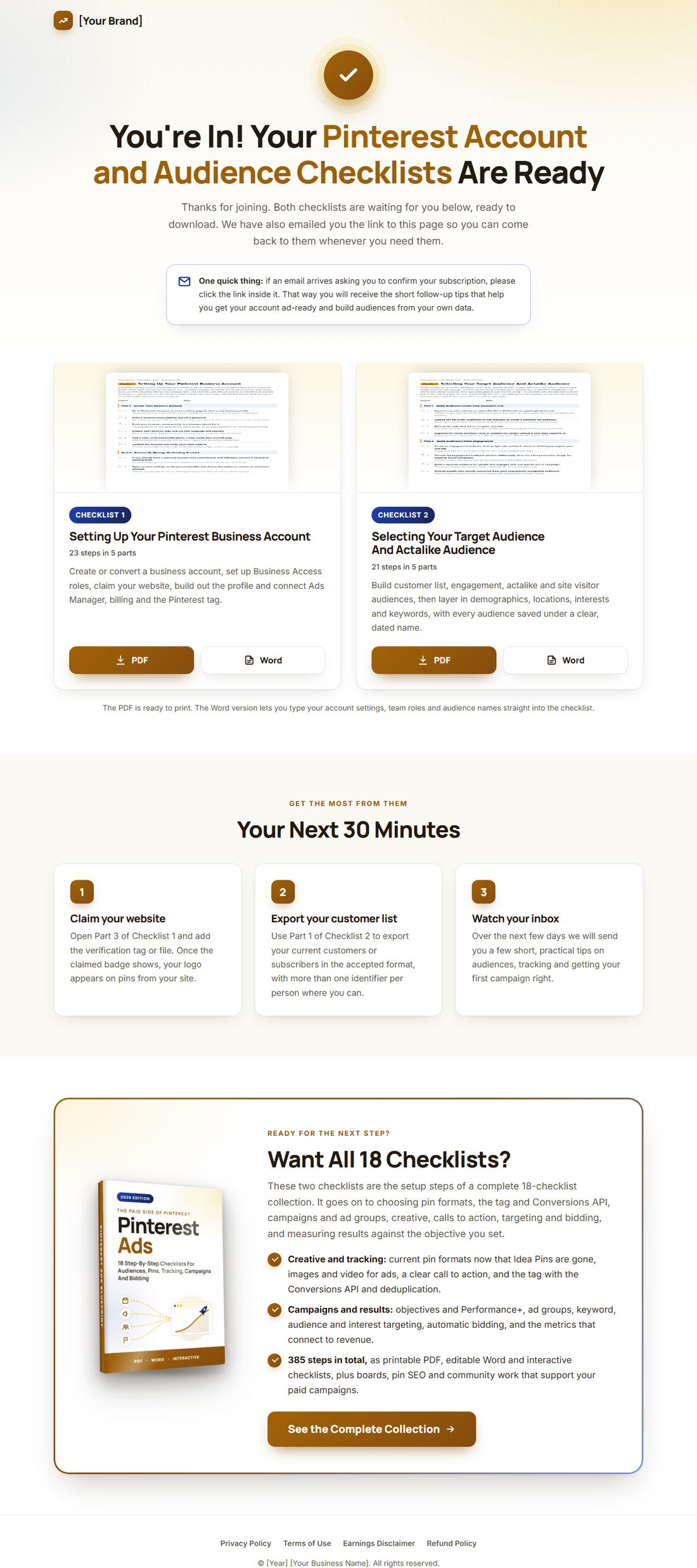 The download page on desktop