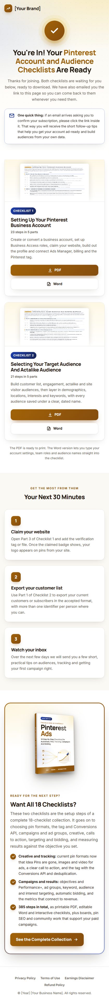 The download page on a phone