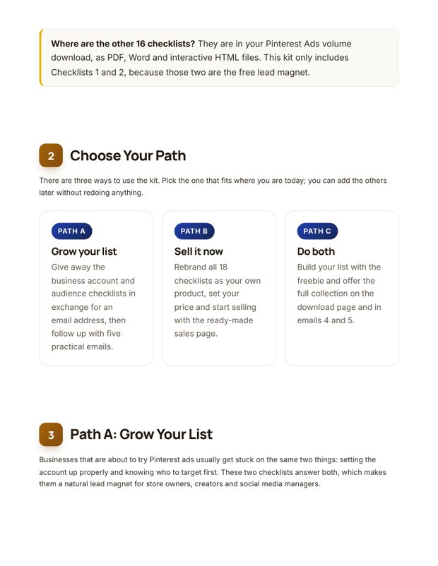 Quick Start Guide inside page