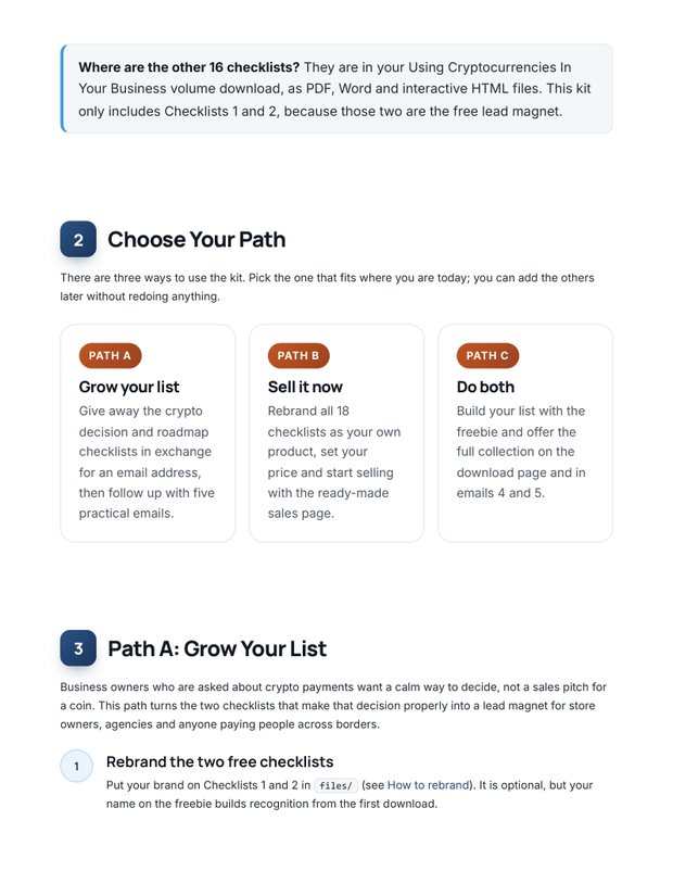 Quick Start Guide inside page