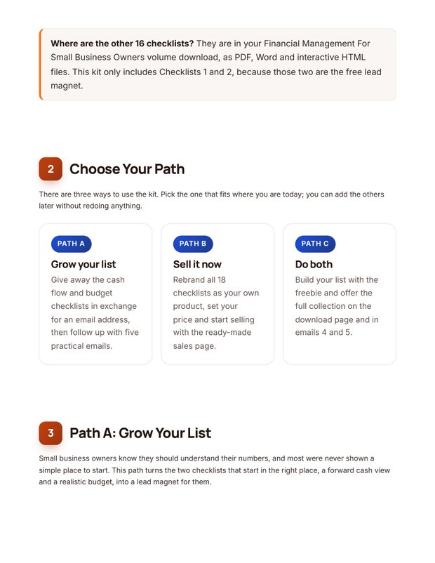 Quick Start Guide inside page