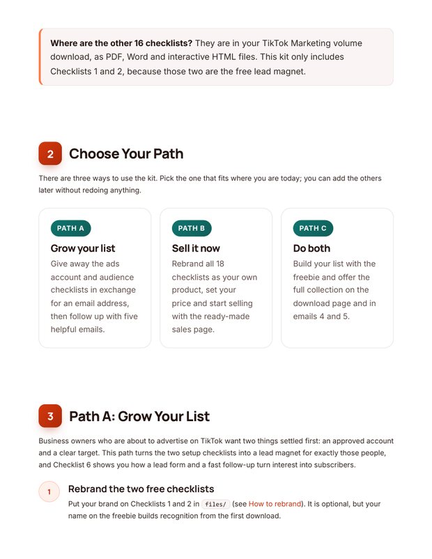 Quick Start Guide inside page