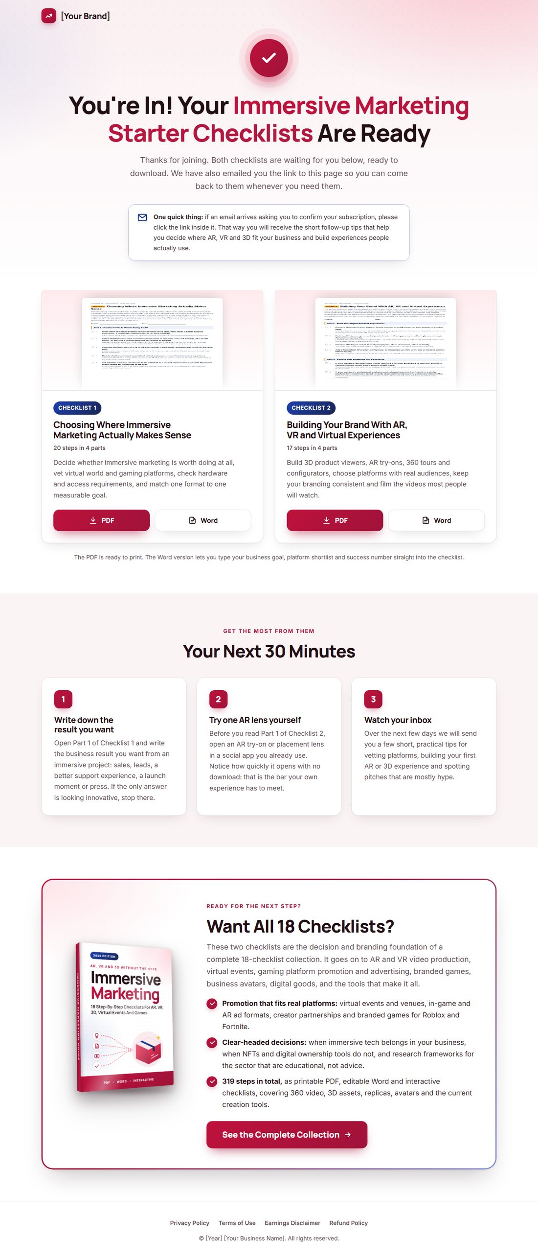 The download page on desktop