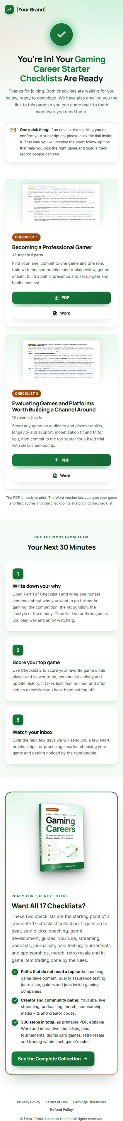 The download page on a phone