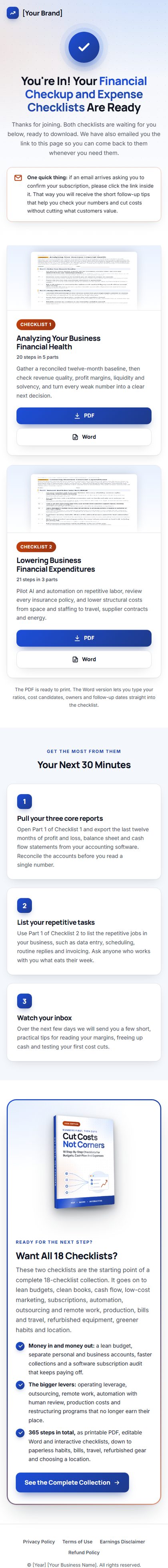 The download page on a phone