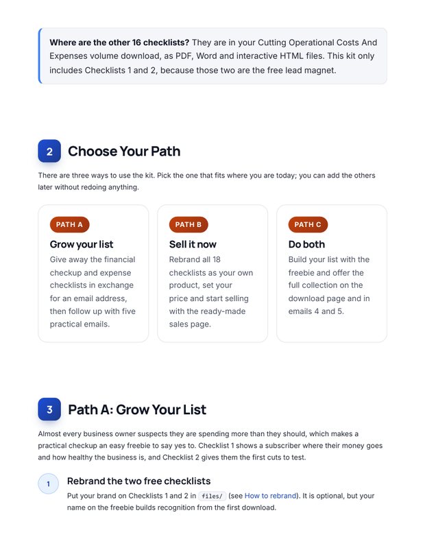 Quick Start Guide inside page
