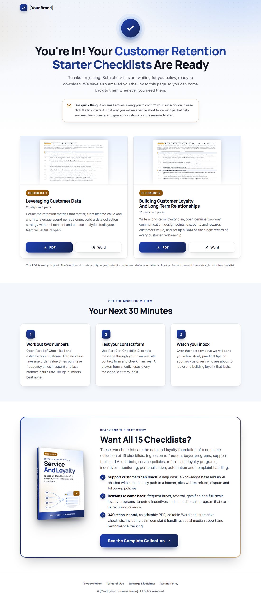 The download page on desktop