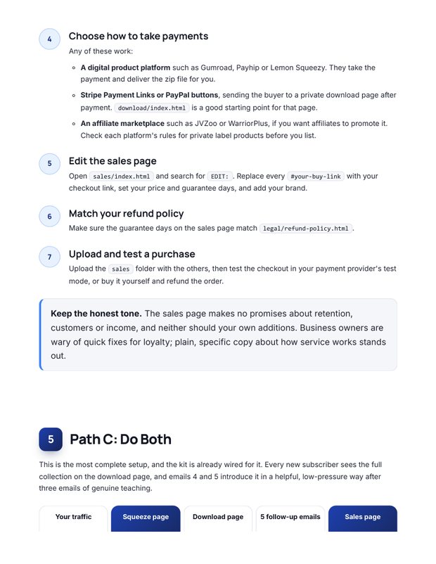 Quick Start Guide action plan page
