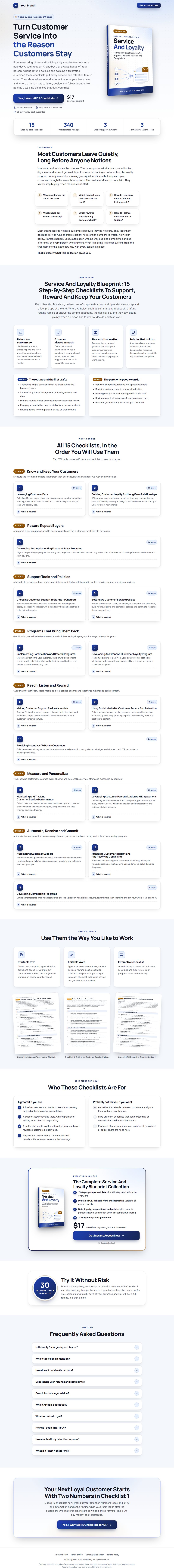 The Customer Service Profit Kit mini sales page, ready for your name