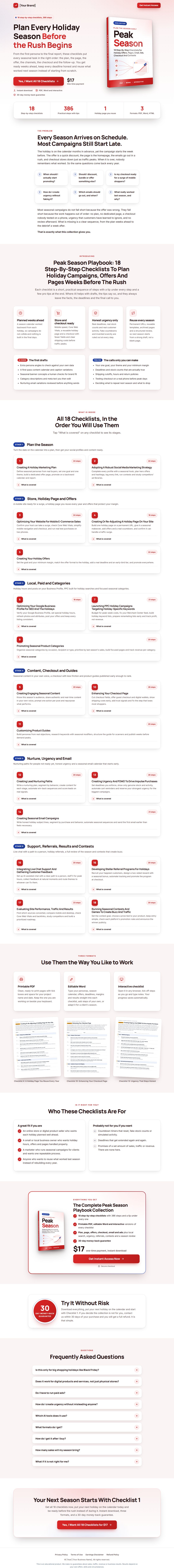 The Seasonal Campaigns Profit Kit mini sales page, ready for your name