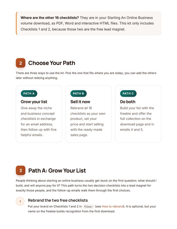 Quick Start Guide inside page
