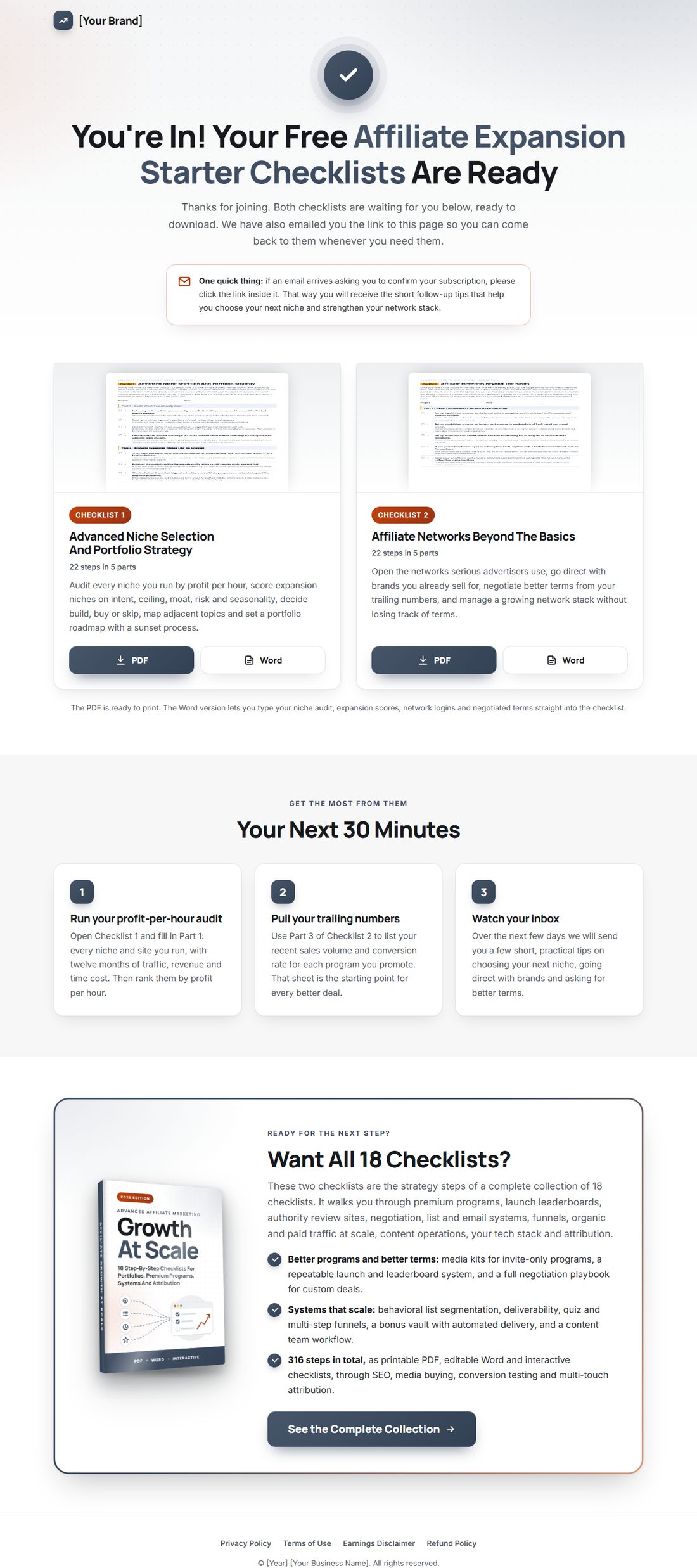 The download page on desktop