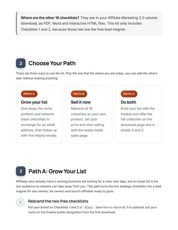 Quick Start Guide inside page