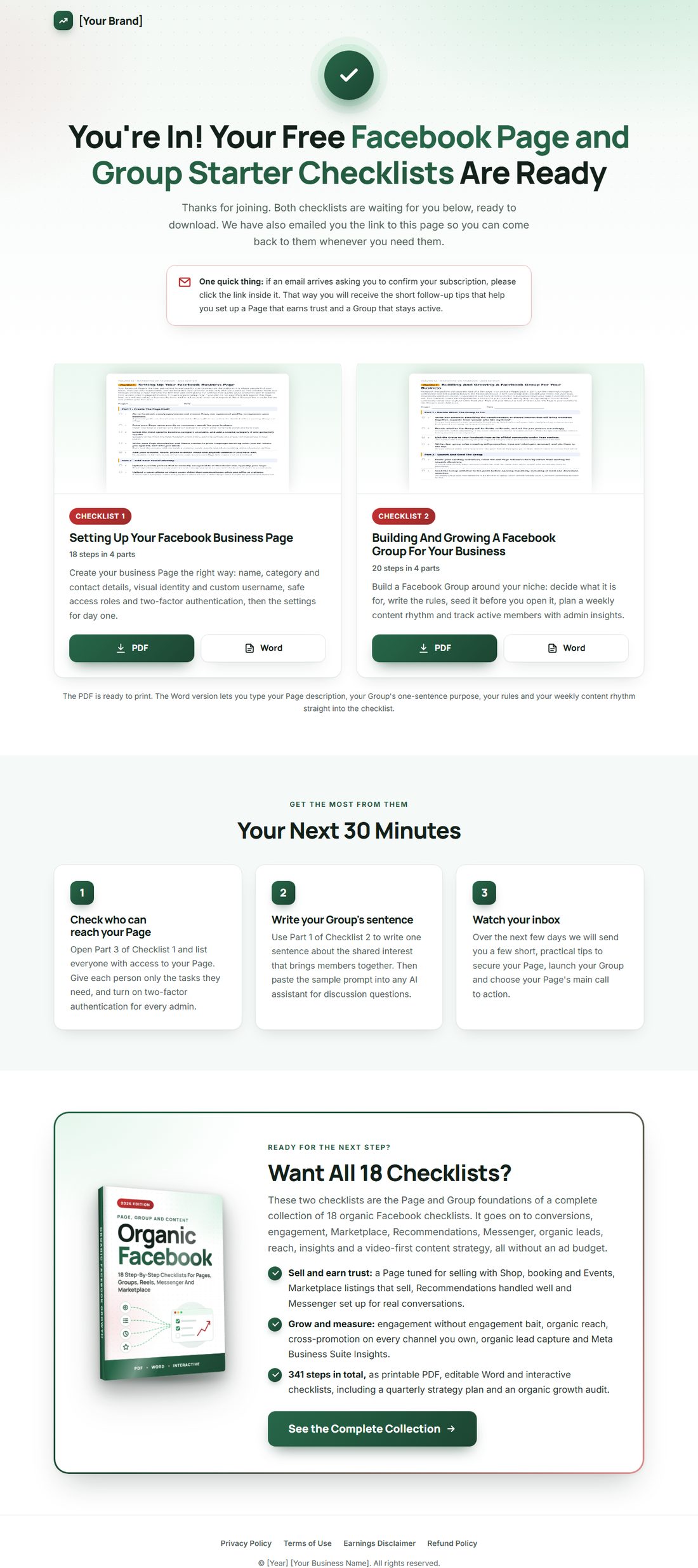 The download page on desktop