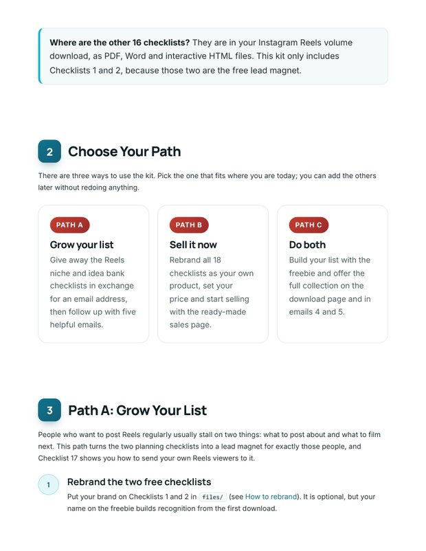 Quick Start Guide inside page