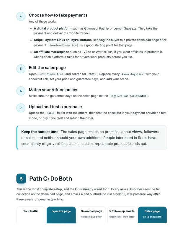 Quick Start Guide action plan page