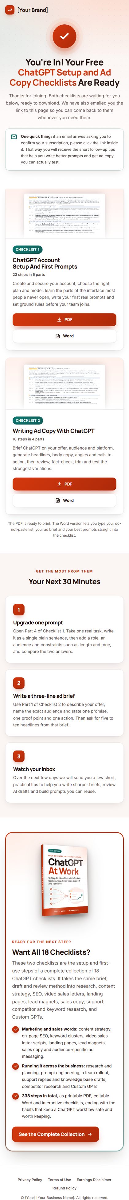 The download page on a phone