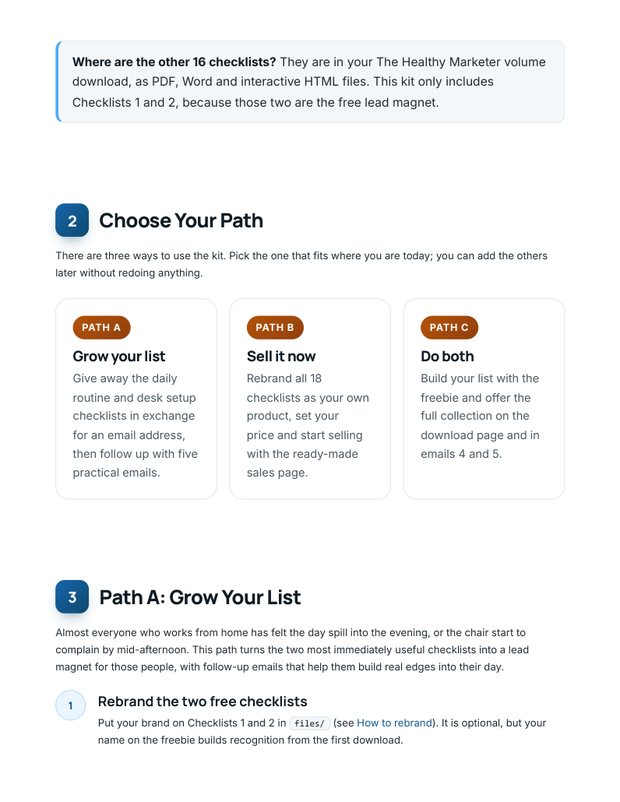 Quick Start Guide inside page