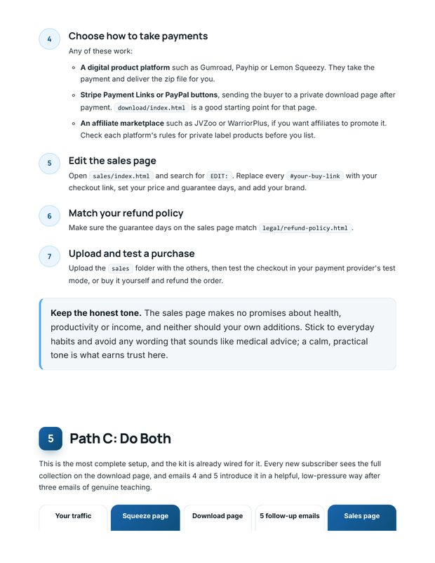 Quick Start Guide action plan page