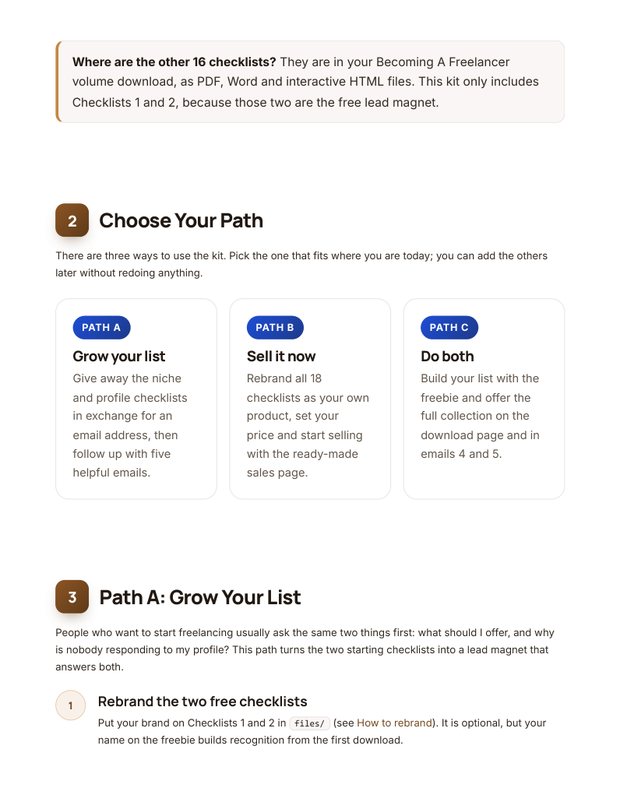 Quick Start Guide inside page