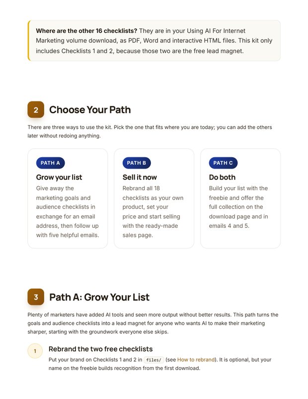 Quick Start Guide inside page